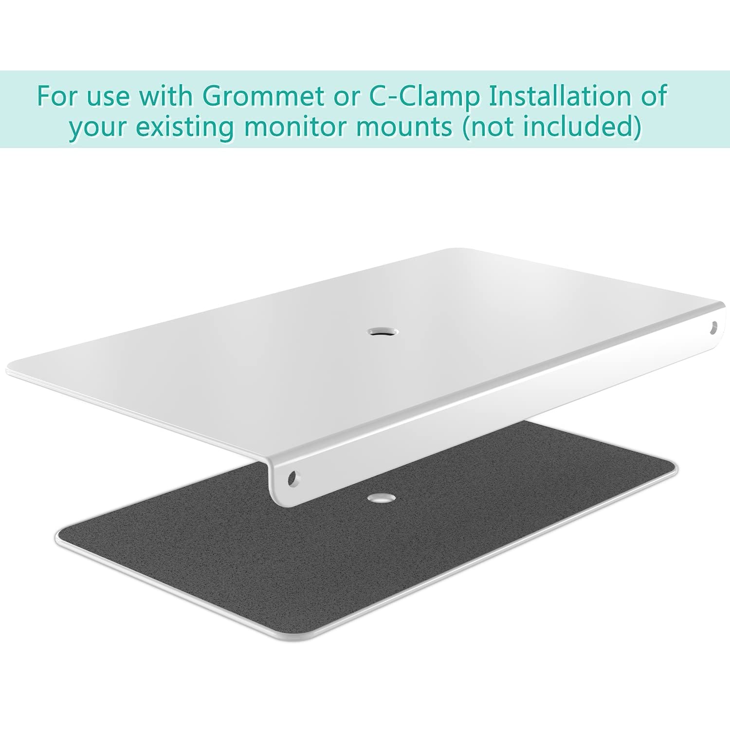 WALI Dual Monitor Stand with Steel Reinforcement Plate - Adjustable White Monitor Arms for 2 Screens, Heavy Duty Desk Mount - Perfect for Home Office, Gaming Setup & Workspace Ergonomics