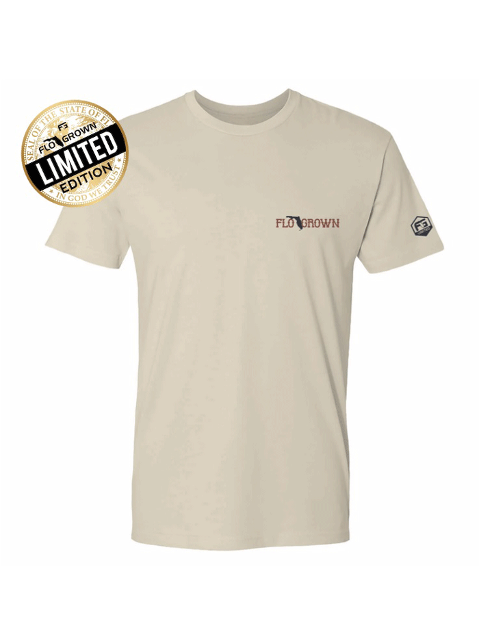FloGrown FGM 1961 Men's Limited Edition Florida Rodeo T-Shirt - Vintage Beige Cotton Tee for Casual Wear & Western Style Outfits
