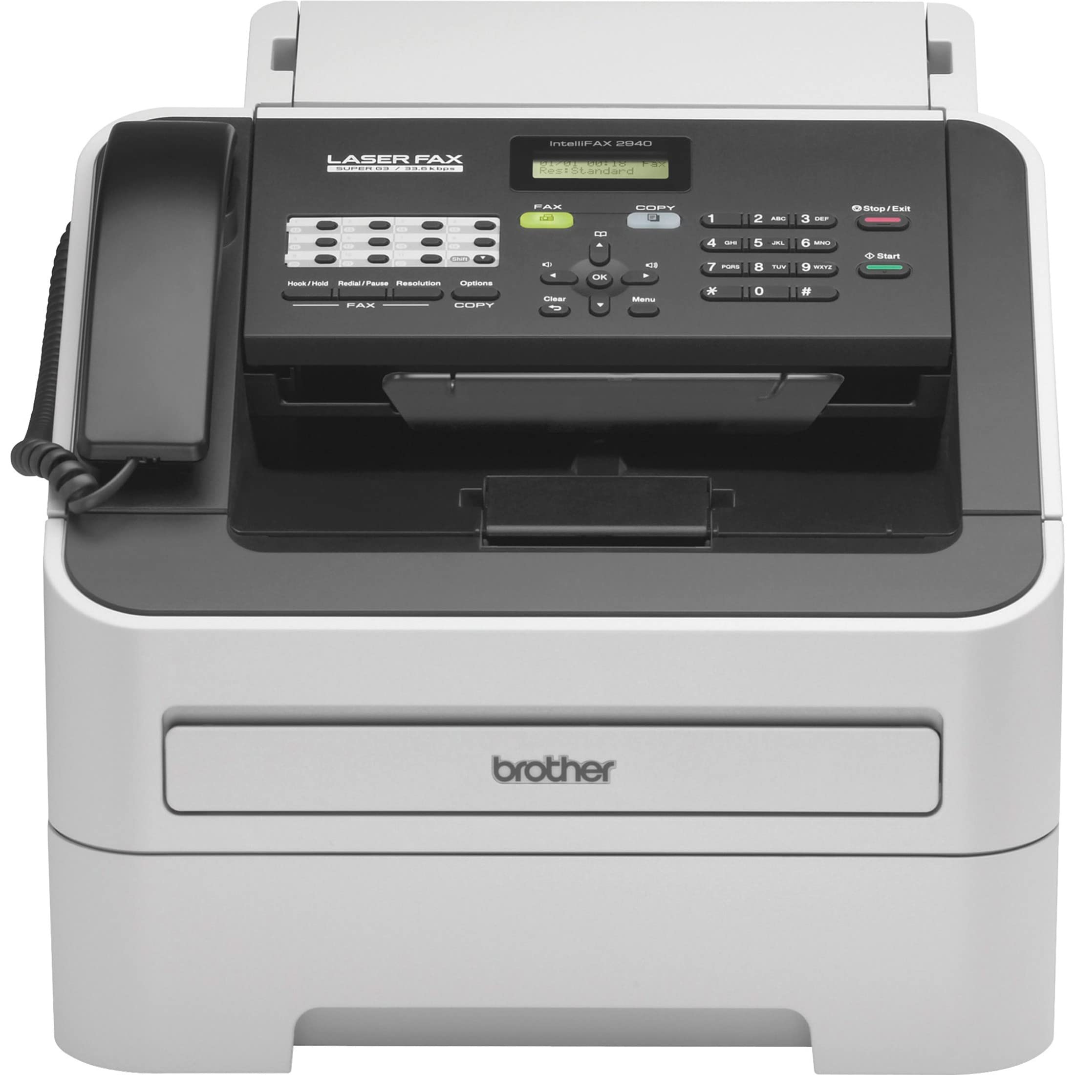 Brother IntelliFax 2940 Laser Printer - High-Speed Fax Machine with 33.6Kbps Modem, Monochrome Printing, Gray Office Printer for Home & Small Business Use | Perfect for Faxing Documents, Printing Reports & Office Communications