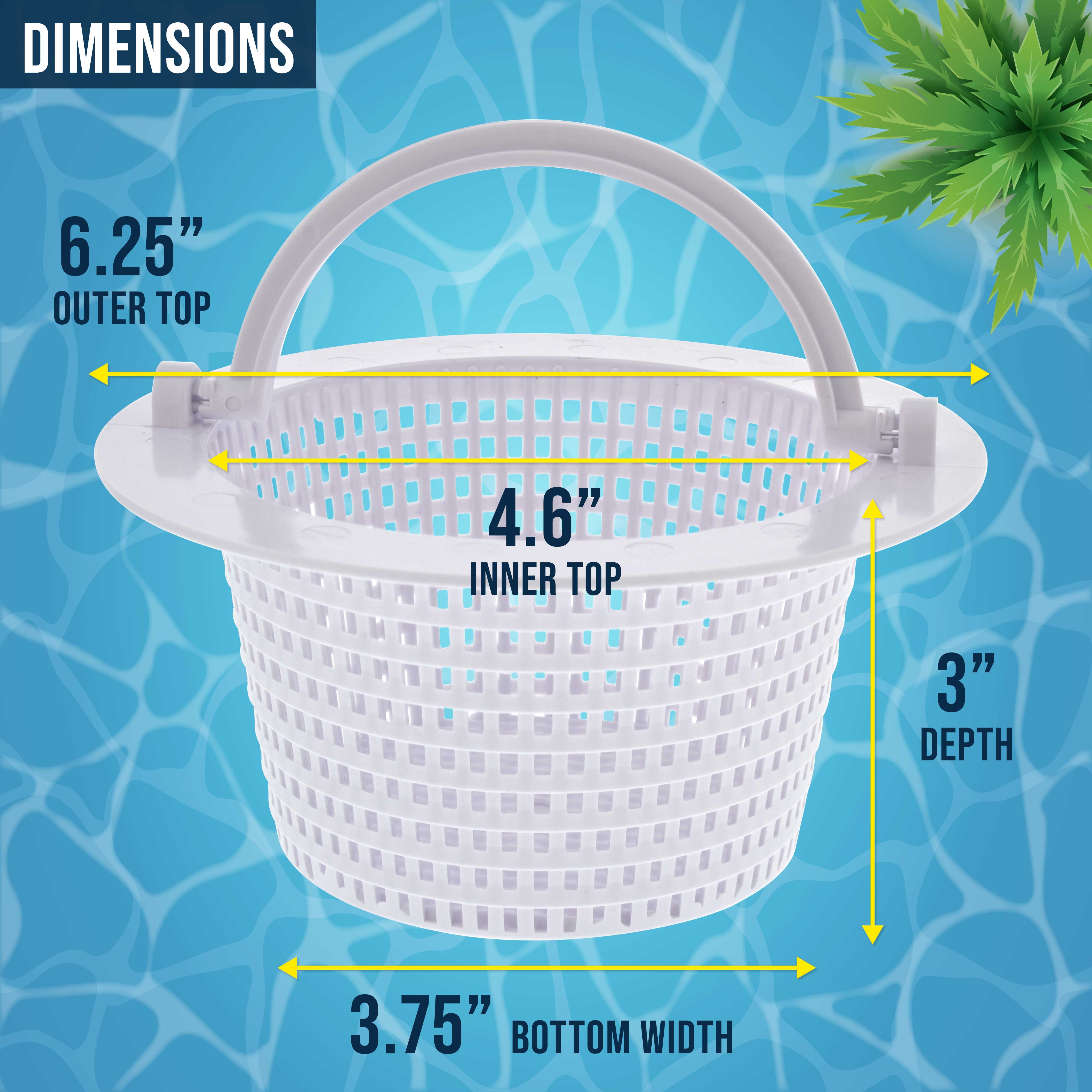 2-Pack Premium Pool Skimmer Baskets - Heavy Duty Floating Leaf Catcher for In-Ground & Above Ground Pools - Durable Mesh Filter Basket for Easy Pool Maintenance & Debris Removal