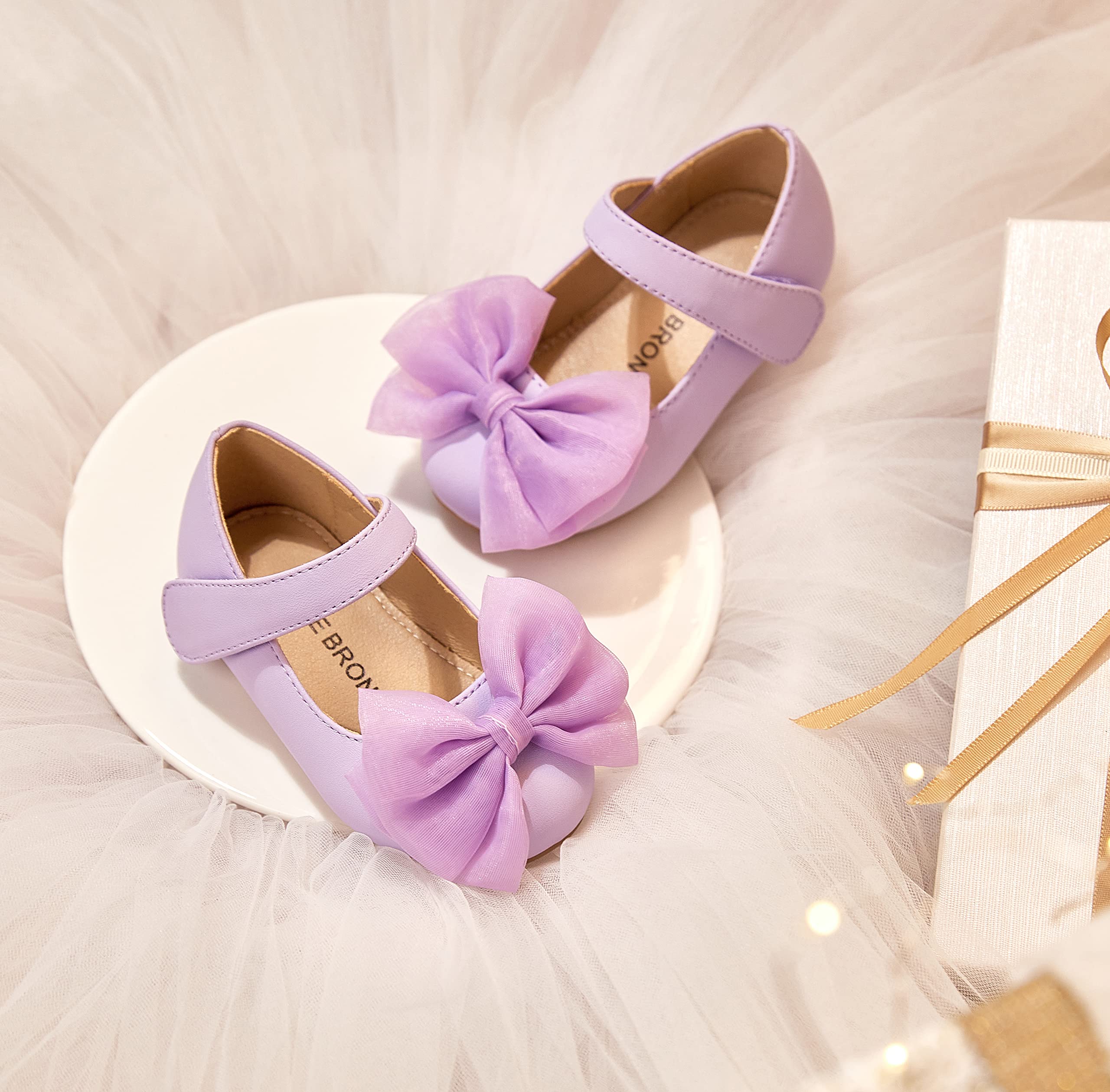 THEE BRON Toddler Girls Mary Jane Flats - Comfortable Ballet Dress Shoes for Little Girls | Perfect for Weddings, Parties & Special Occasions