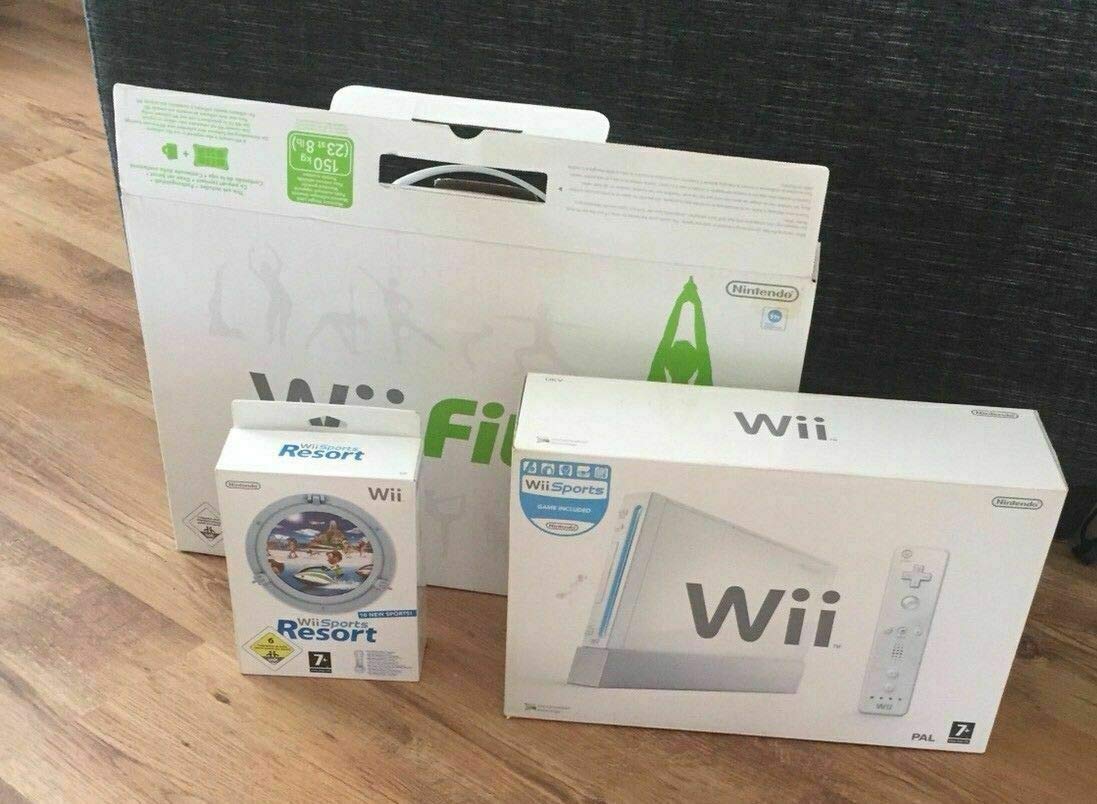 Nintendo Wii Console with Wii Sports & Wii Fit Bundle - UK PAL Version (Limited Stock) | Perfect for Family Fun, Fitness & Gaming at Home