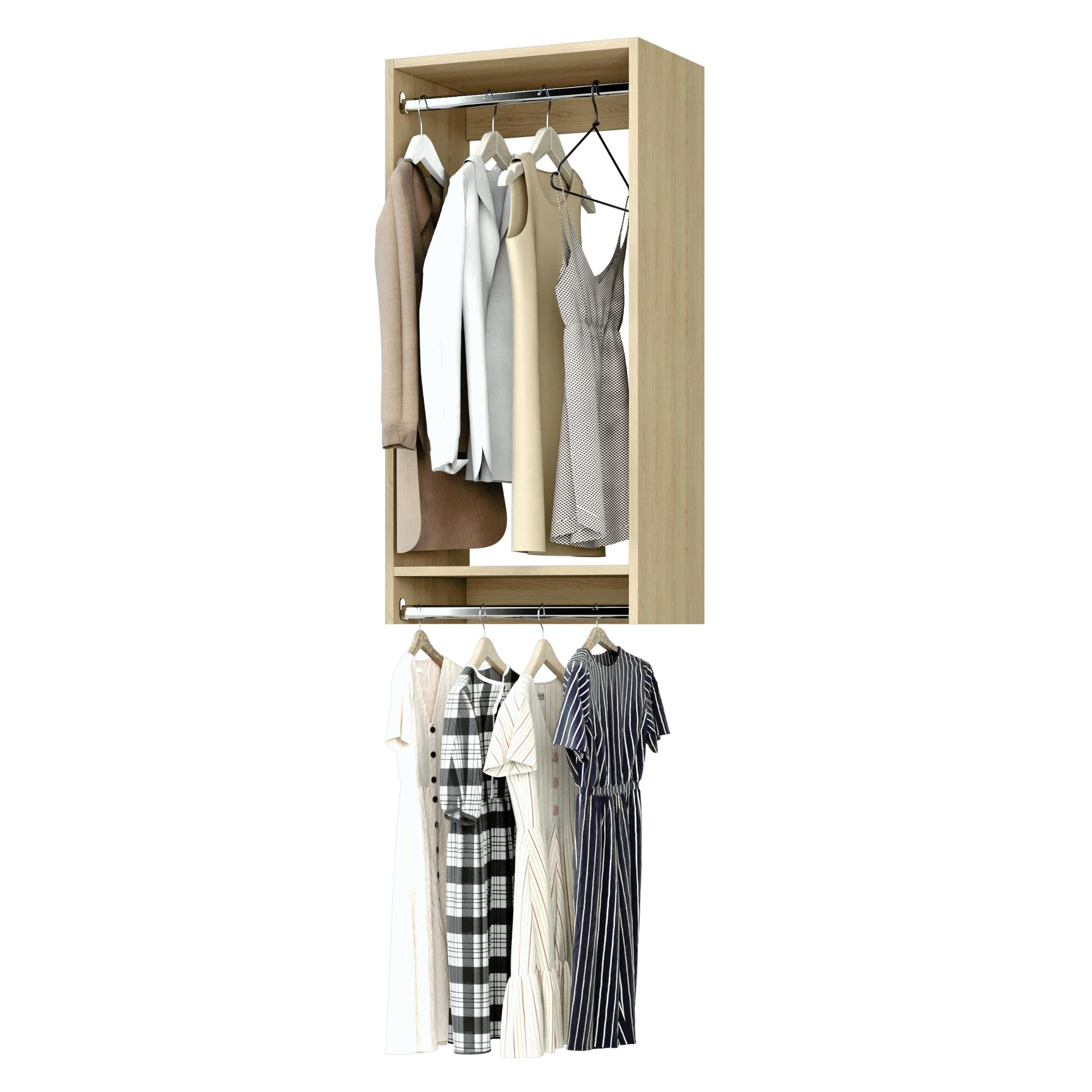 Vista Double Hanging Closet Organizer - Space Saving Clothes Storage Solution for Bedroom, Closet & Dorm Room Organization