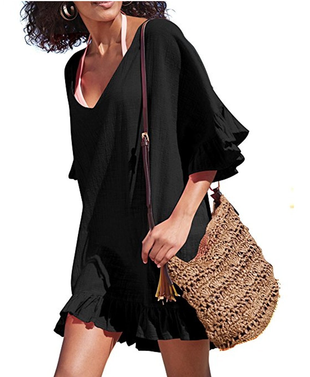 Women's Bikini Cover Up - Stylish Beach Miniskirt Swimwear Top for Summer Vacation & Pool Parties | Perfect for Beach Outings, Resort Wear, and Tropical Getaways