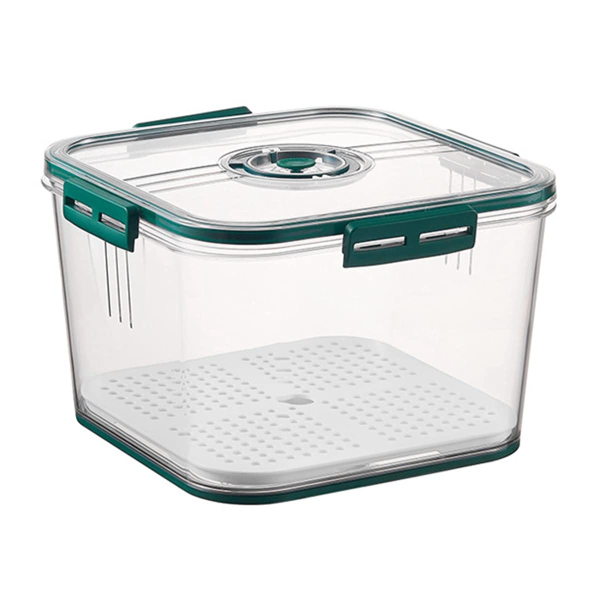 Stackable Refrigerator Organizer Bins - Square Plastic Storage Containers for Fruits, Snacks & Pasta with Removable Drain Tray | Fridge Organization Solutions for Kitchen, Pantry & Grocery Storage
