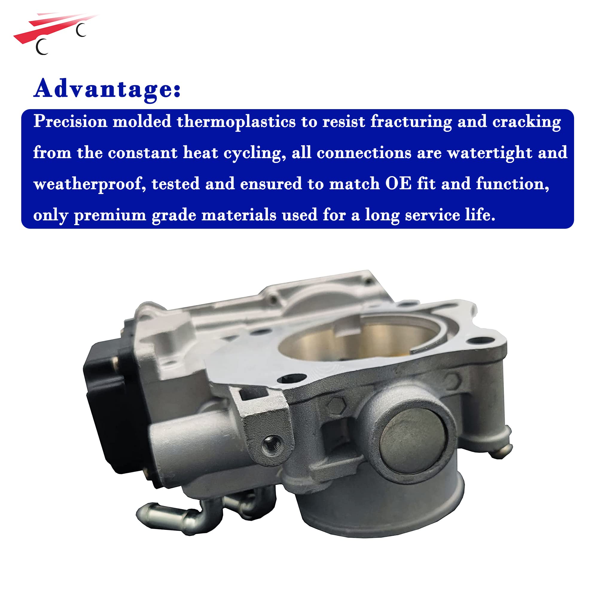 High Performance Throttle Body for 2007-2009 Honda CR-V 2.4L DOHC Engine - Replacement Part 16400-RZA-J01 TB1020 9951451 - Perfect for Engine Performance Upgrades & Smooth Acceleration