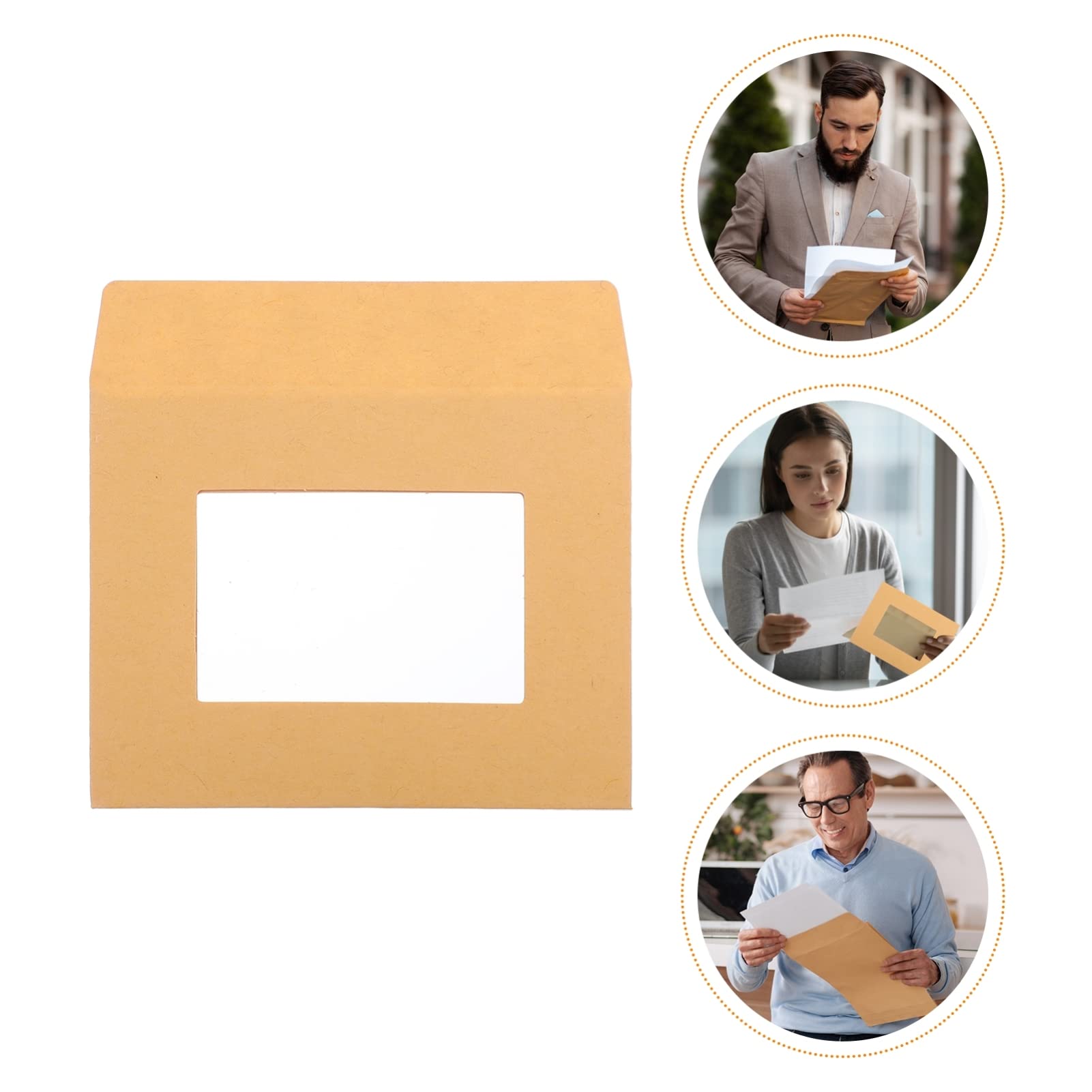 iplusmile 50 Pcs Clear Kraft Wedding Invitation Envelopes - Blank A7 Envelopes for Invitations, Note Cards, Photos & Business Use - Perfect for DIY Wedding, Party, Office & Stationery Supplies