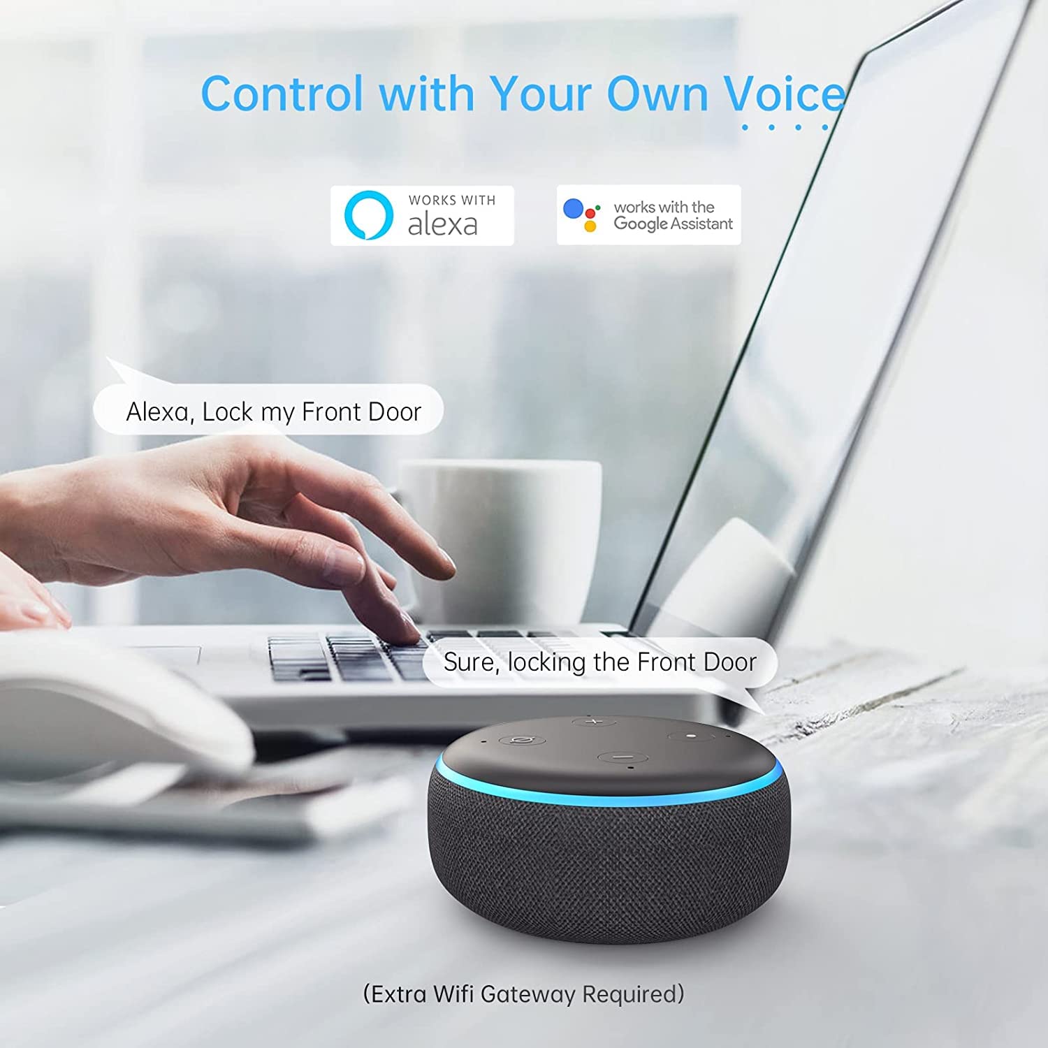 SMONET Smart Lock - Keyless Entry Fingerprint Door Lock with Biometric Scanner, Digital Keypad, Bluetooth & Alexa Compatibility | Secure Smartphone App Control, Auto-Lock Feature for Homes, Apartments & Vacation Rentals