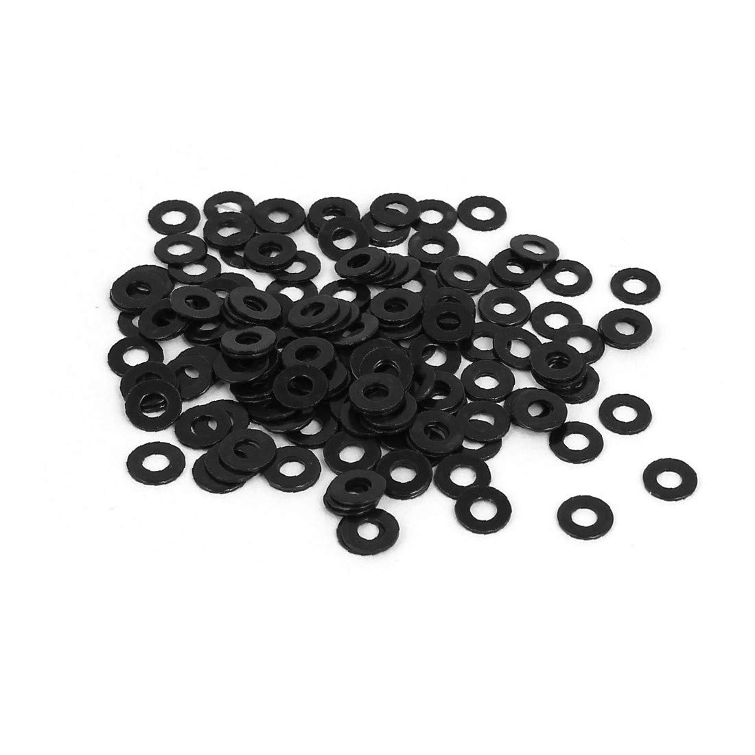 Black Zinc Plated M2.5 x 6mm x 0.5mm Flat Washers Spacers - 200PCS Fastener Kit for Electronics, Furniture & DIY Projects