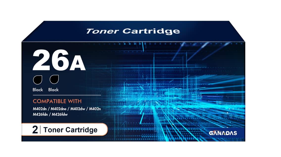 High-Quality 26A Toner Cartridge for HP Printer - 2 Pack | Compatible with HP LaserJet Pro M402dw, MFP M426fdw, M402dn, M402n, M426fdn | Replacement for HP 26A CF226A 26X CF226X | Perfect for Home Office & Small Business Printing Needs