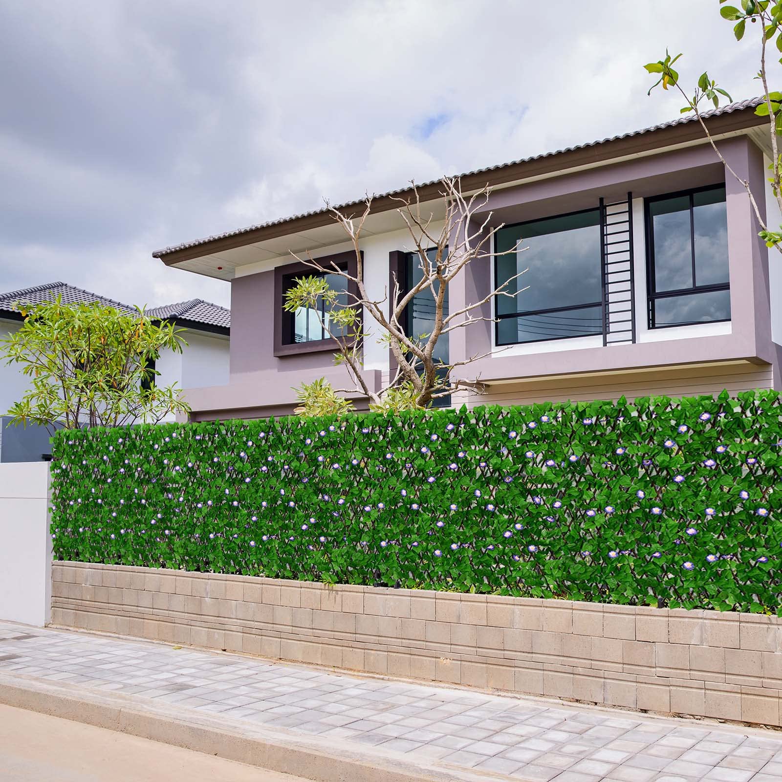 DOEWORKS 4PCS Expandable Faux Ivy Privacy Fence Screen - Outdoor Balcony, Patio, Garden Backyard Decor - Natural Looking Greenery Backdrop for Home, Wedding & Events