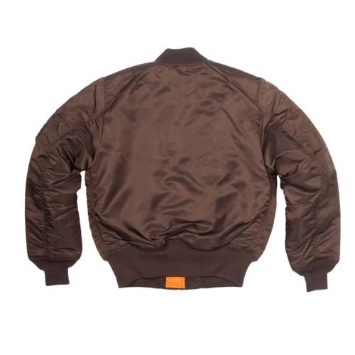 Alpha Industries MA-1 US Army Pilot Flight Bomber Jacket - Military Aviation Jacket for Men, 2XL (Dark Chocolate Brown/Orange) - Perfect for Outdoor Adventures, Casual Wear & Military Enthusiasts