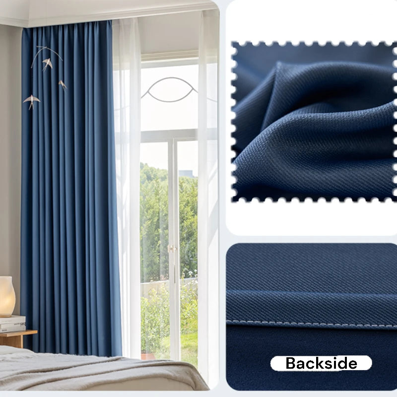 Amina Chenille Blackout Curtains - Thermal Insulated Custom Window Drapes for Bedroom & Living Room - Noise Reducing & Light Blocking for Better Sleep & Privacy