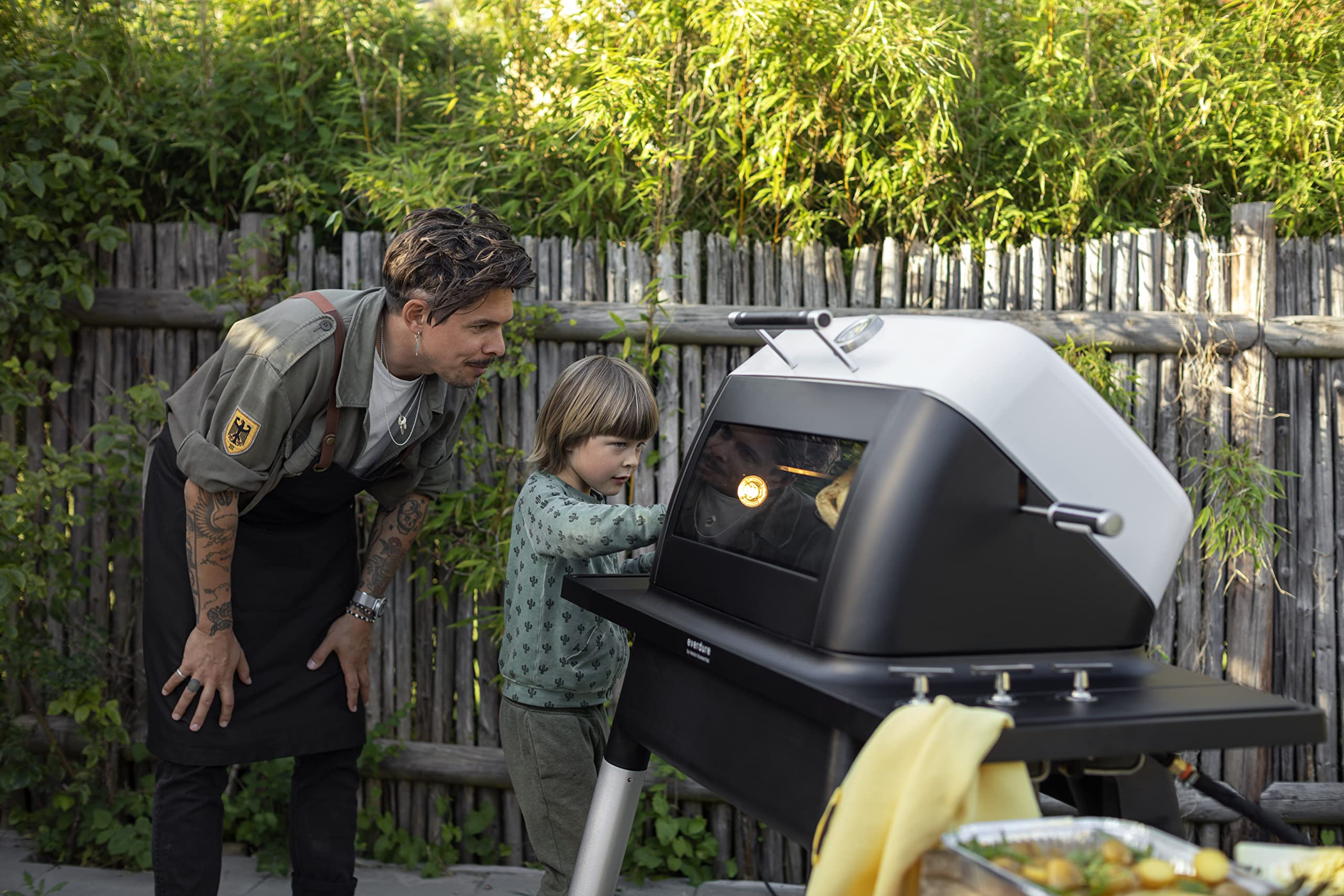 Everdure Rotisserie Kit with Internal Viewing Light - Compatible with Gas Grills | Rotating Spit with Large Glass Window & Collapsible Design | Perfect for Backyard BBQs, Camping & Outdoor Cooking