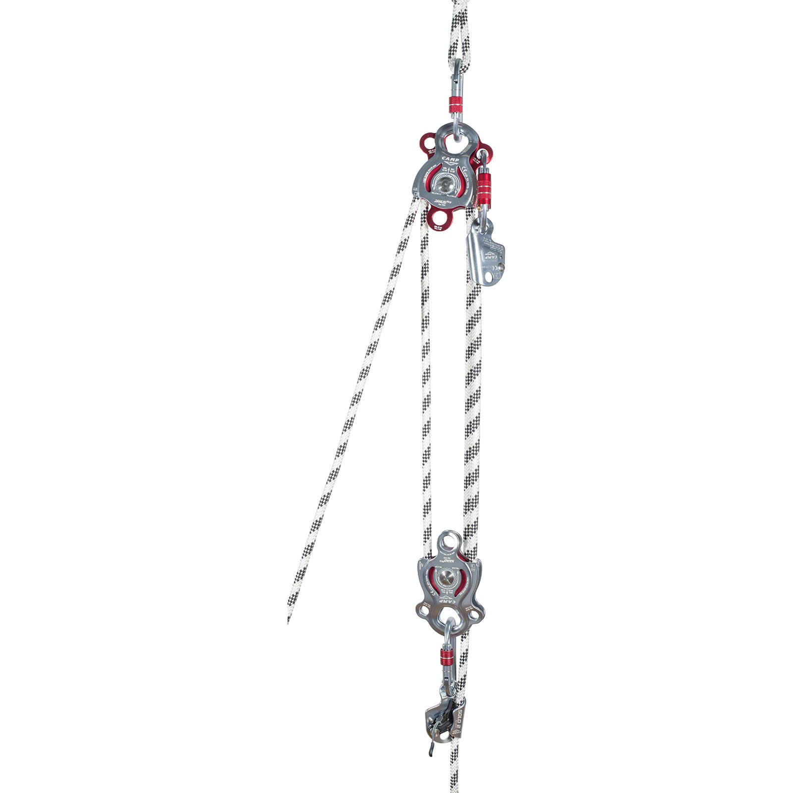 Camp Janus Large Double Pulley Black - Heavy Duty Climbing & Rescue Gear for Outdoor Adventures, Camping, and Tactical Use