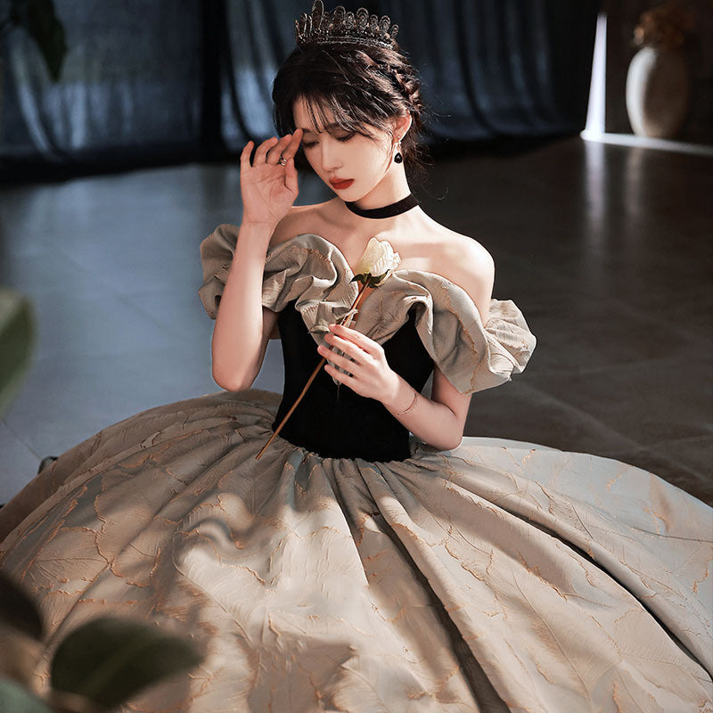 Elegant Off-Shoulder Princess Prom Dress - Sweet 16 Birthday Party Gown - Long Formal Evening Dress for Homecoming, Quinceañera & Special Occasions