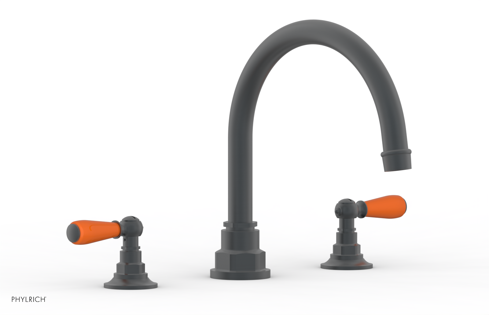 Jamestown Deck Tub Set with Lever Handles & Orange Accents - 165