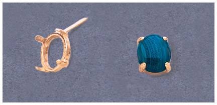 8x6mm to 16x12mm Oval Cabochon Sterling Silver or 14K Gold Tie Tack Pin - 4 Prong Gemstone Setting for DIY Jewelry Making & Custom Accessories (Perfect for Formal Events, Gifts & Men's Fashion)