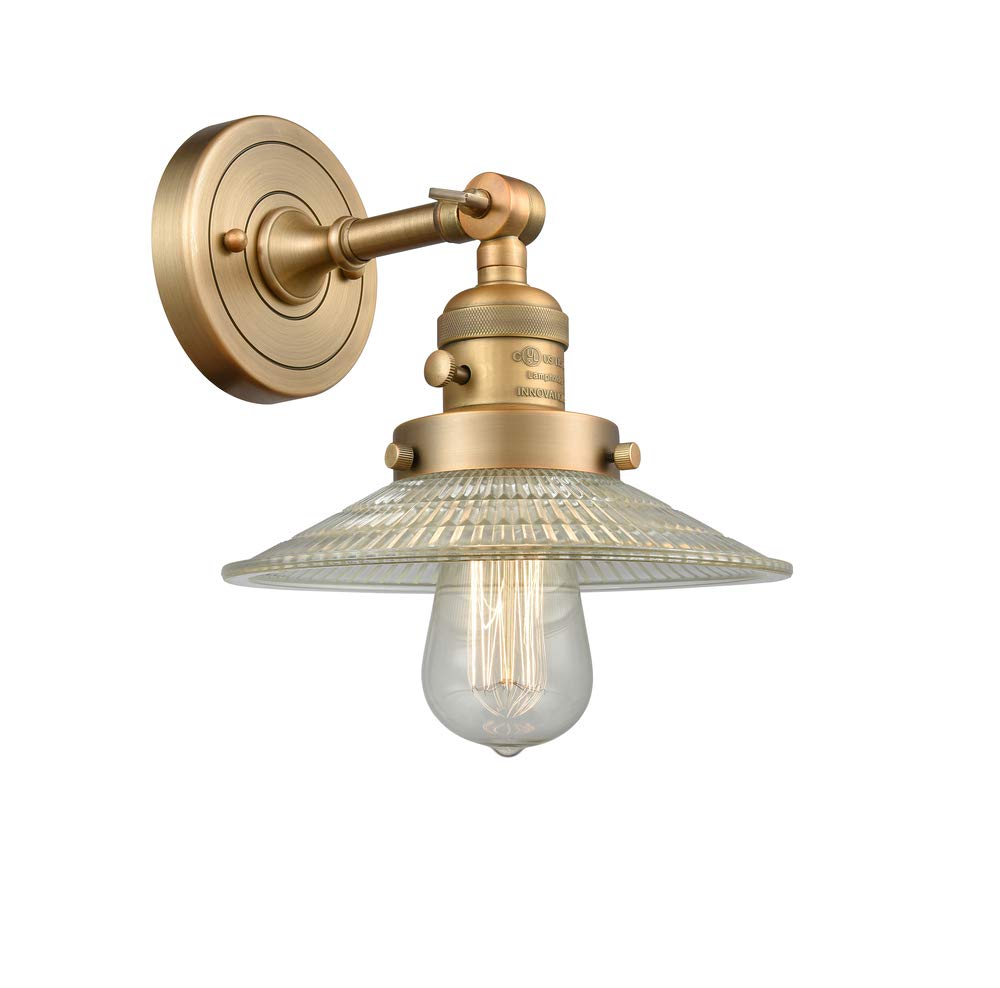 Innovations 203SW-BB-G2 Modern Wall Sconce Light Fixture with 3-Way High/Low/Off Switch in Brushed Brass Finish - Perfect for Bedroom, Hallway, and Living Room Lighting Decor