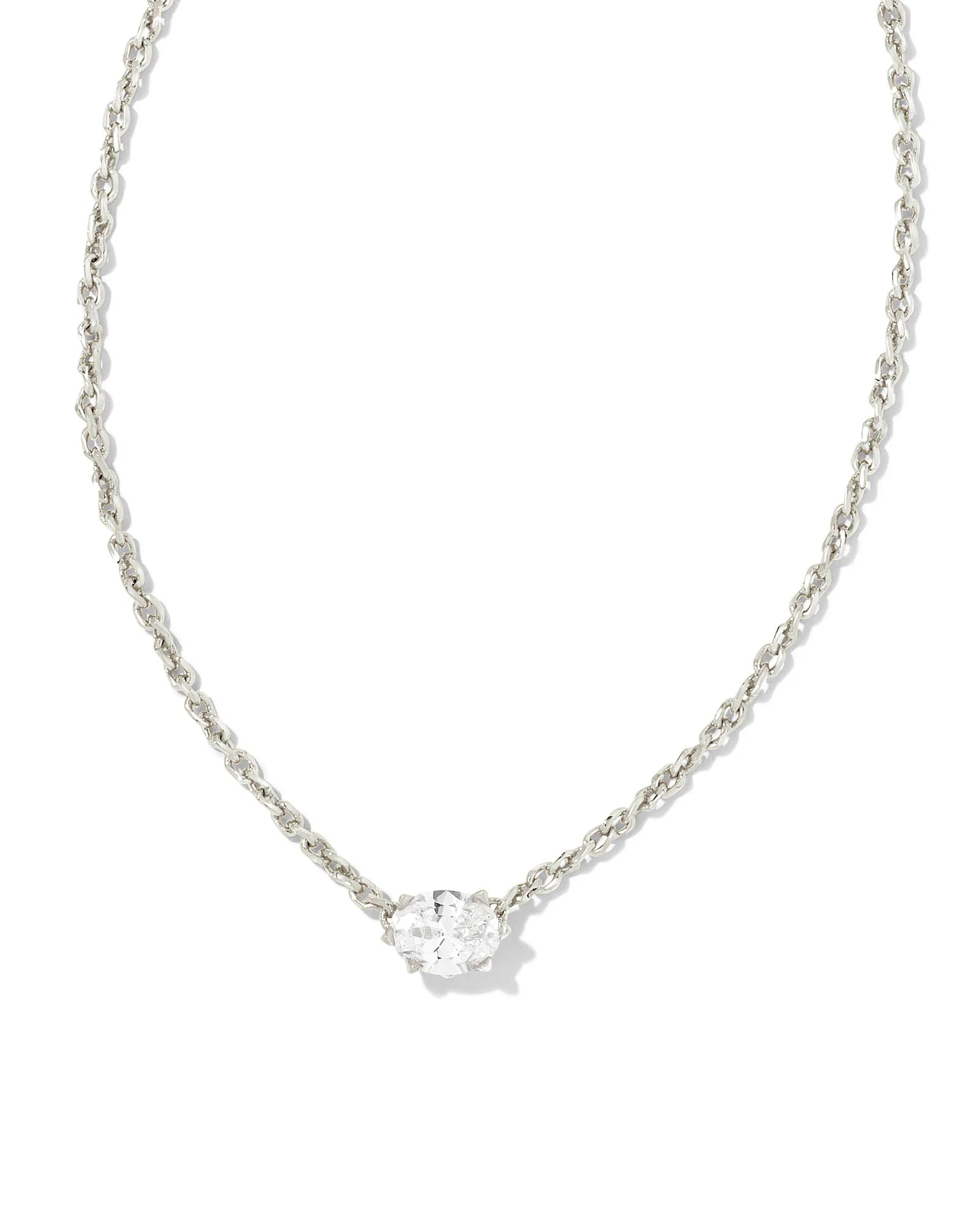 Elegant Cailin Silver Pendant Necklace with Sparkling White Cubic Zirconia - Perfect for Weddings, Anniversaries & Special Occasions