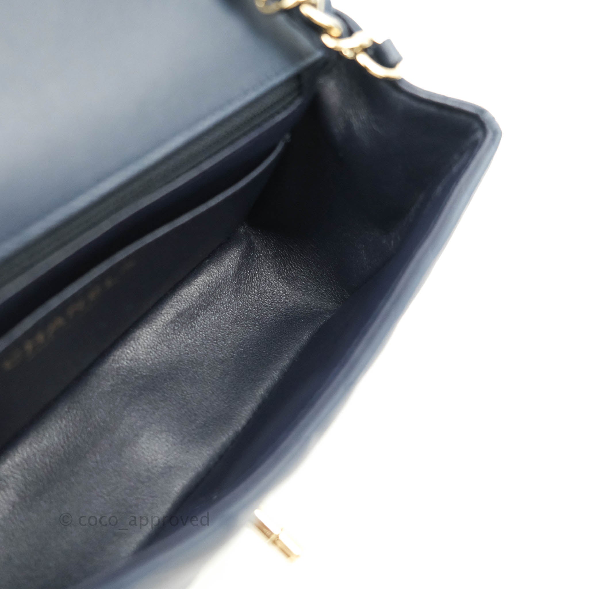 Chanel Chevron Mini Rectangular Flap Bag in Navy Lambskin Leather with Gold Hardware - Luxury Crossbody Purse for Women, Perfect for Date Night & Special Occasions