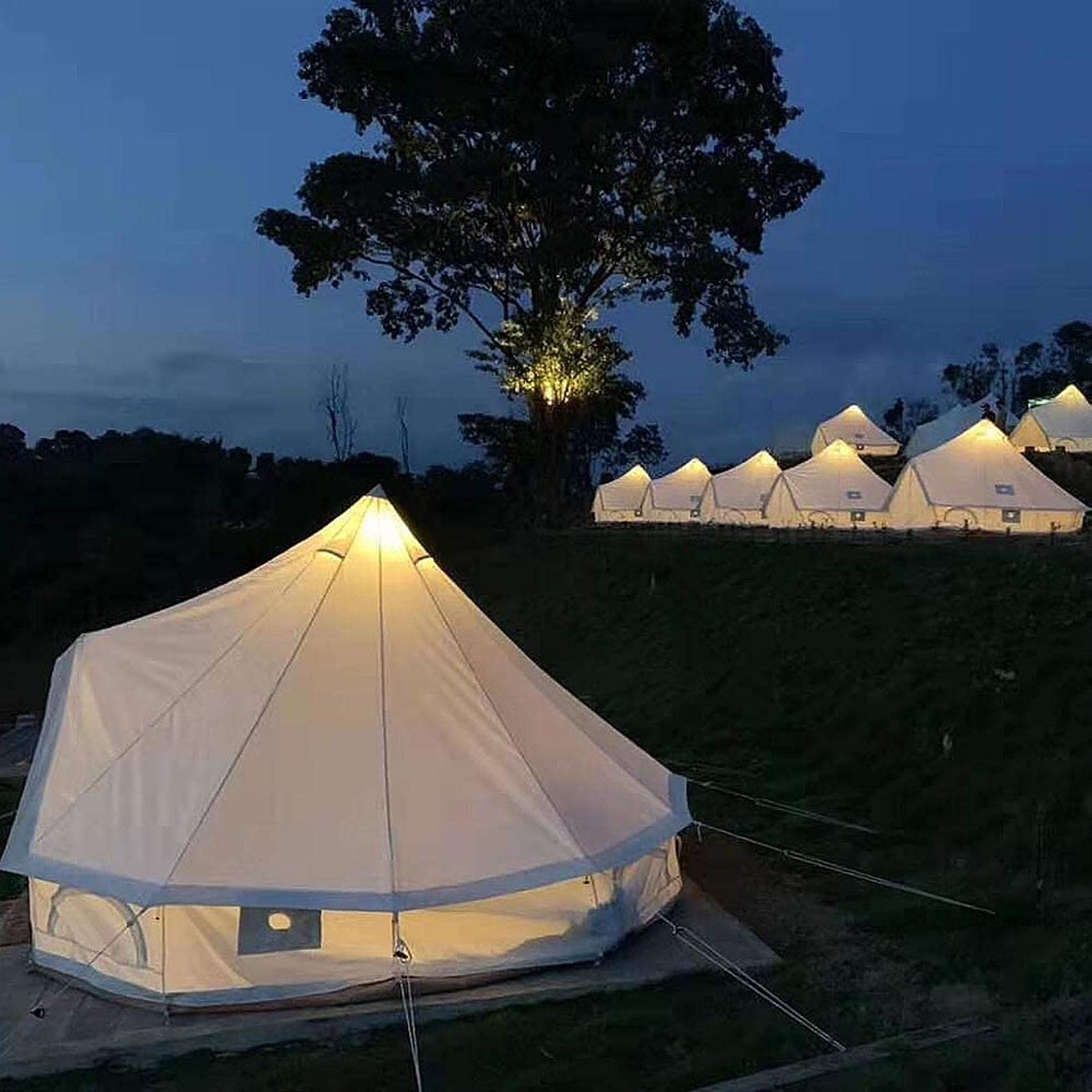 Premium Cotton Canvas Yurt Tent with Stove Hole - 4-Season Waterproof Family Camping Tent for Outdoor Adventures, Glamping & Luxury Teepee Experience - Perfect for Backpacking, Hiking Trips and Wilderness Retreats
