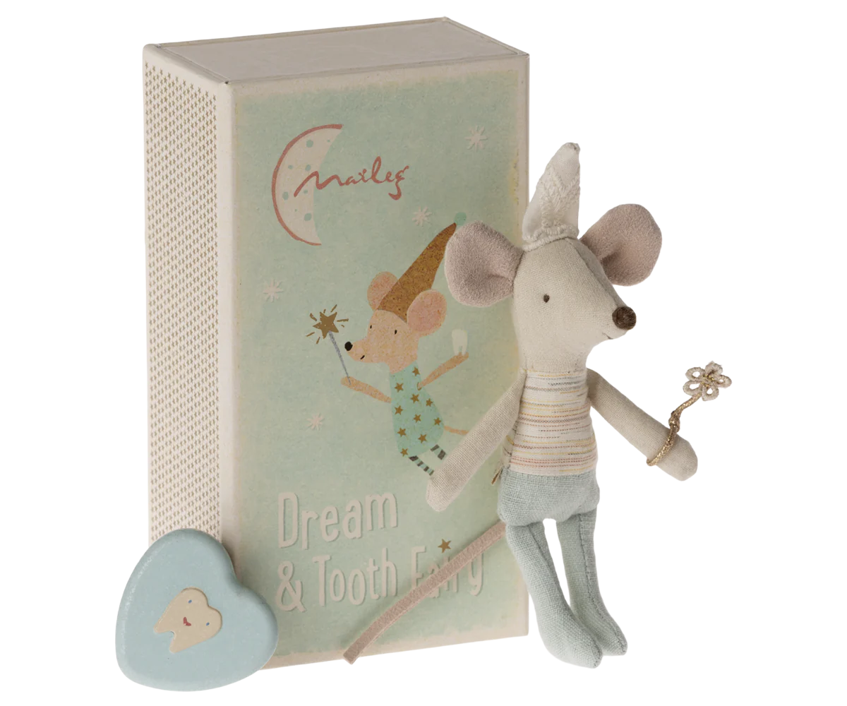 Tooth Fairy Mouse in a Matchbox - Cute Miniature Collectible for Kids & Fairy Tale Lovers - Perfect for Tooth Fairy Gifts, Nursery Decor, and Tiny Treasure Boxes