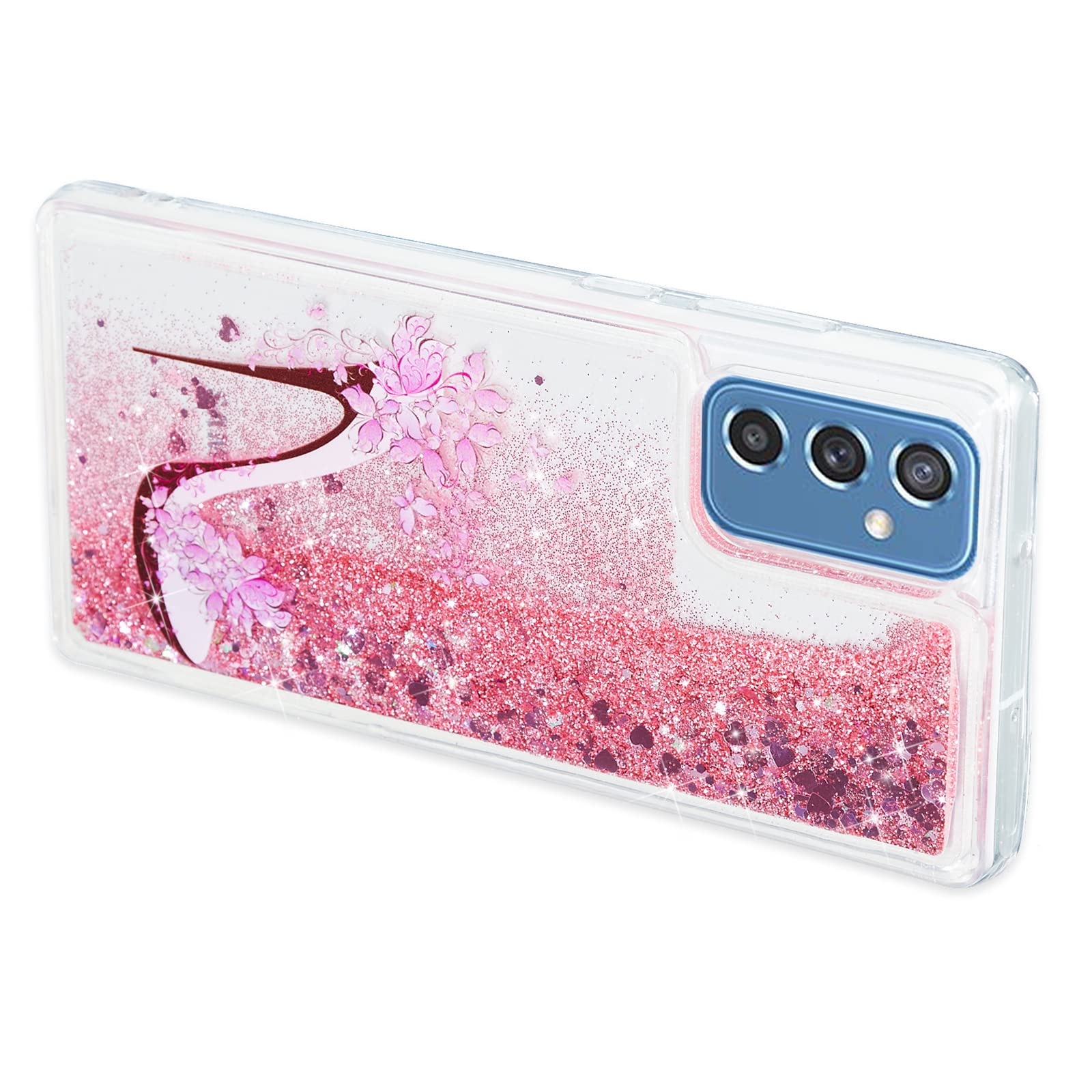 Samsung Galaxy M52 Phone Case - Sparkling Liquid Floating Design, Shock Absorption TPU Bumper, Slim Clear Cover for Samsung Galaxy M52 | Perfect for Everyday Use, Parties, and Special Occasions