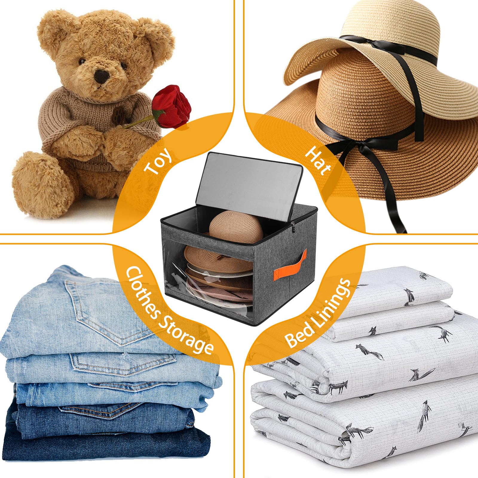 Premium Hat Storage Box for Women & Men - Dustproof Closet Organizer with Lid, Travel Hat Carrier Case for Cowboy Hats, Fedoras & Caps | Perfect for Home Closet Organization & Travel Accessories