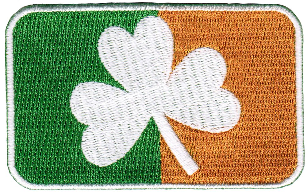 Ireland Clover Flag Embroidered Patch - Irish Shamrock Iron-On Emblem for Jackets, Bags & DIY Crafts - Perfect for St. Patrick's Day & Irish Pride