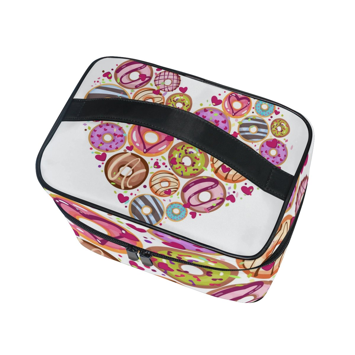 Colorful Donut Sweet Cosmetic Bag for Travel - Cute Makeup Train Case & Storage Organizer | Perfect for Girls' Travel, Gym, and Daily Makeup Organization