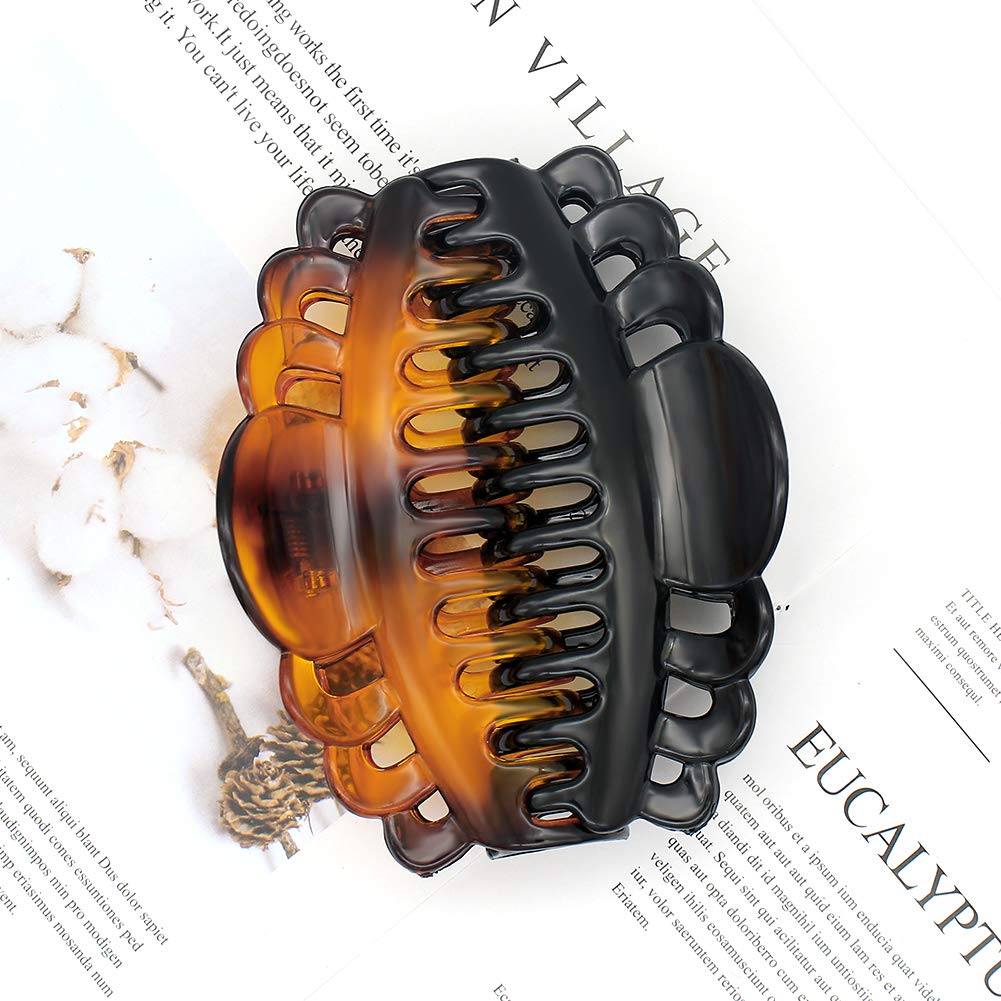Extra Large Plastic Hair Claw Clips for Women - Strong Hold Jumbo Hair Clips for Long Thick Hair, Updo & Ponytail - Perfect for Workouts, Beach & Everyday Styling