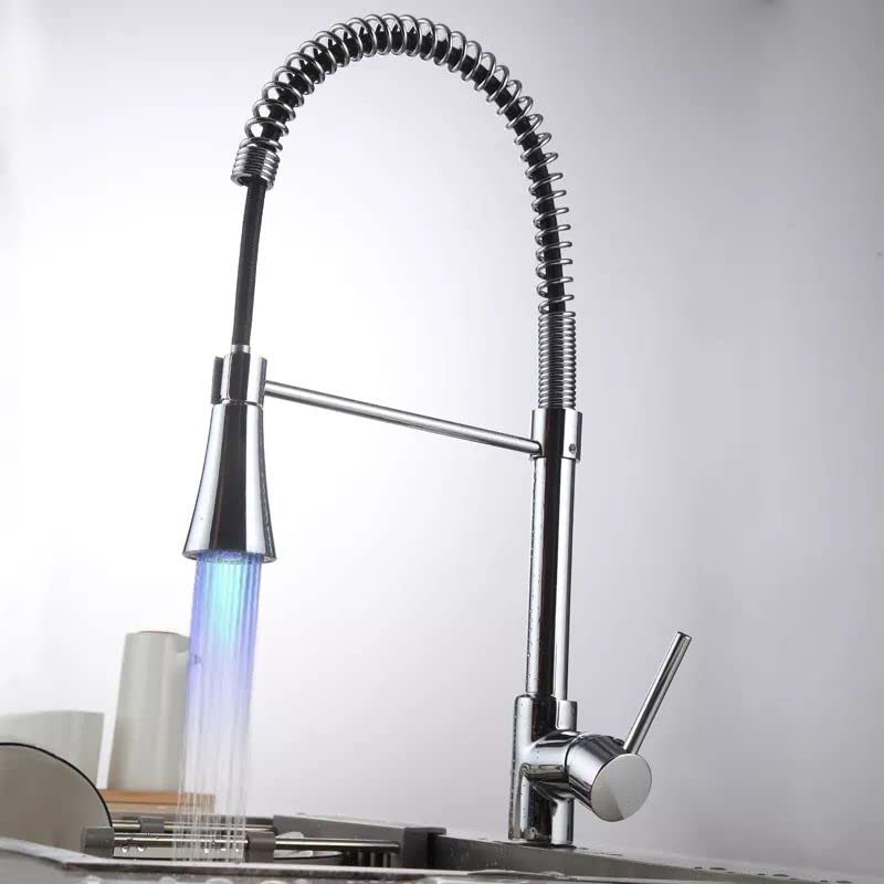 InArt Single Handle Pull Down Kitchen Faucet with 360° Swivel Sprayer - Chrome Finish for Modern Sinks | Multi-Function Spray Head for Washing Dishes & Filling Pots | Ideal for Home Kitchen & Restaurant Use