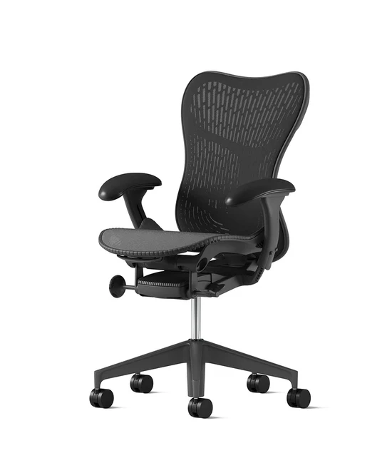 Herman Miller Mirra 2 Ergonomic Office Chair - Graphite with Butterfly Suspension Backrest, Adjustable Lumbar Support for Home & Office Workspace Comfort
