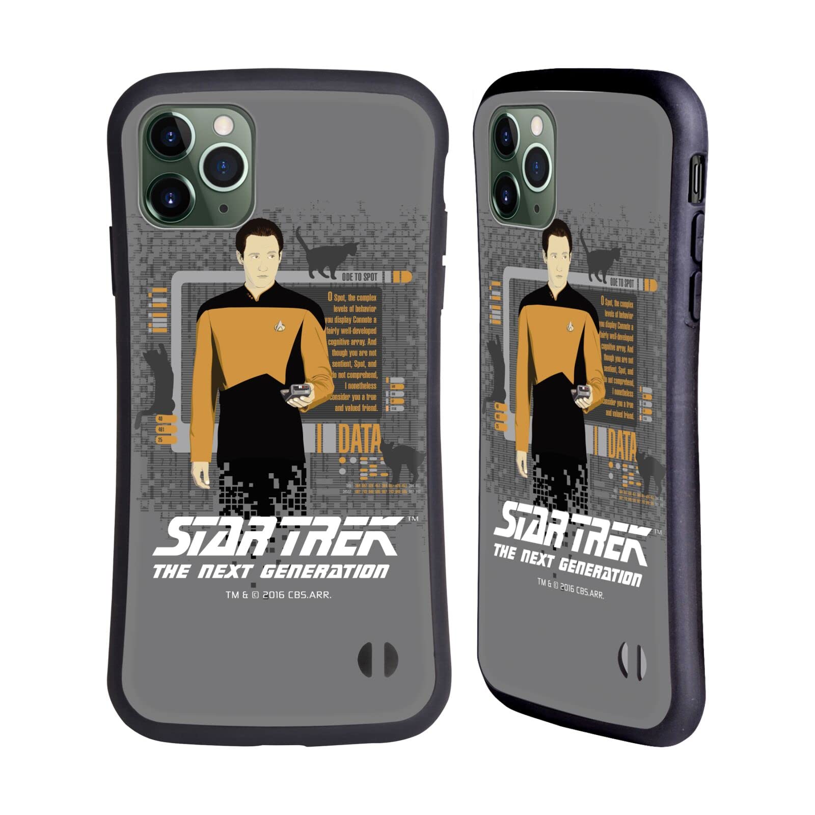 Officially Licensed Star Trek Data TNG Hybrid Case for Apple iPhone 11 Pro Max - Durable Protective Phone Cover with Iconic Character Design - Perfect for Trekkies, Sci-Fi Fans & Daily Use