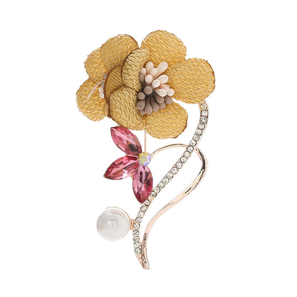 Elegant Crystal Flower Brooch for Women - Shawl & Sweater Pin Jewelry for Parties & Weddings