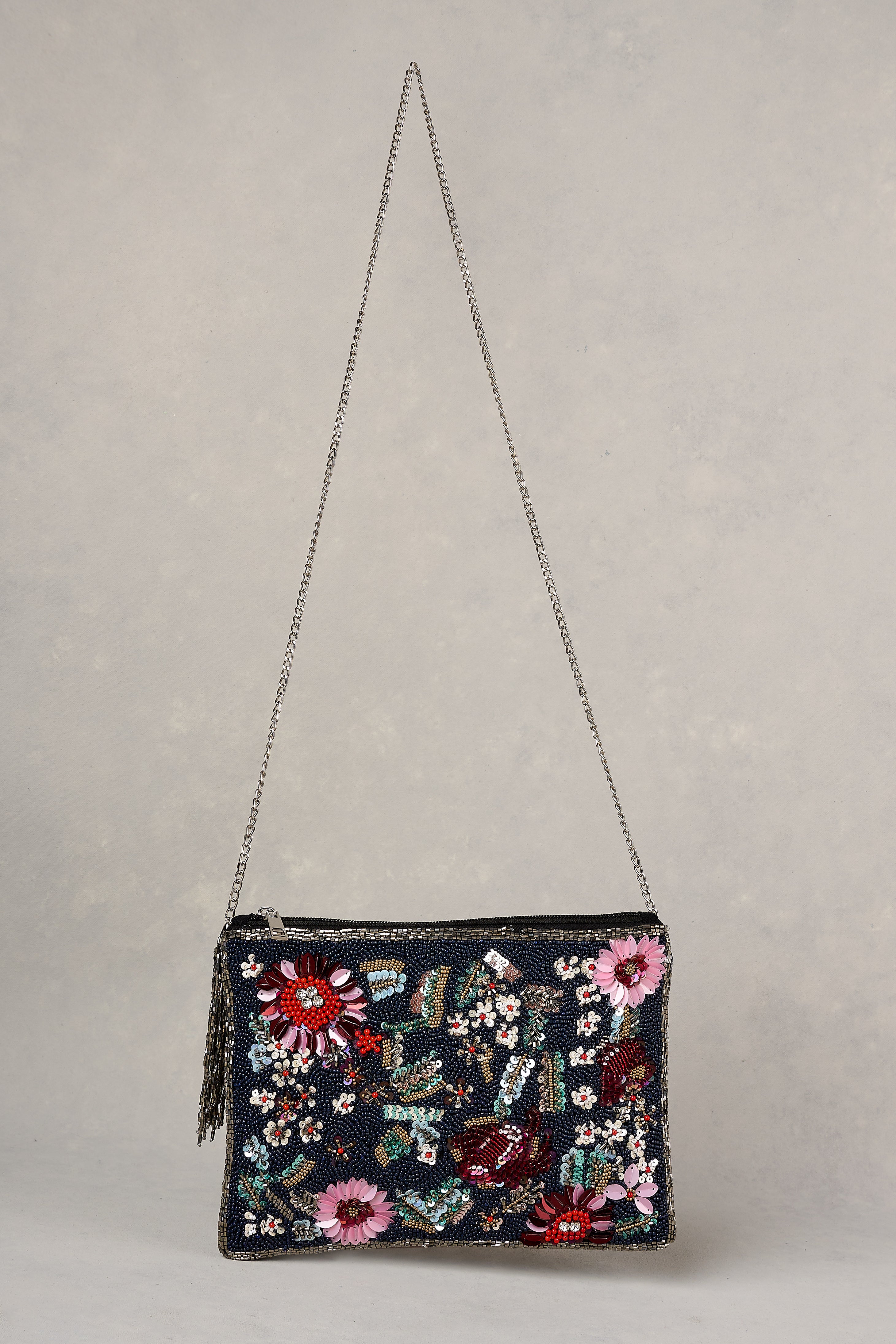 Sparkly Floral Sequin Clutch Bag for Women - Multicolor Evening Purse for Parties, Weddings & Special Occasions