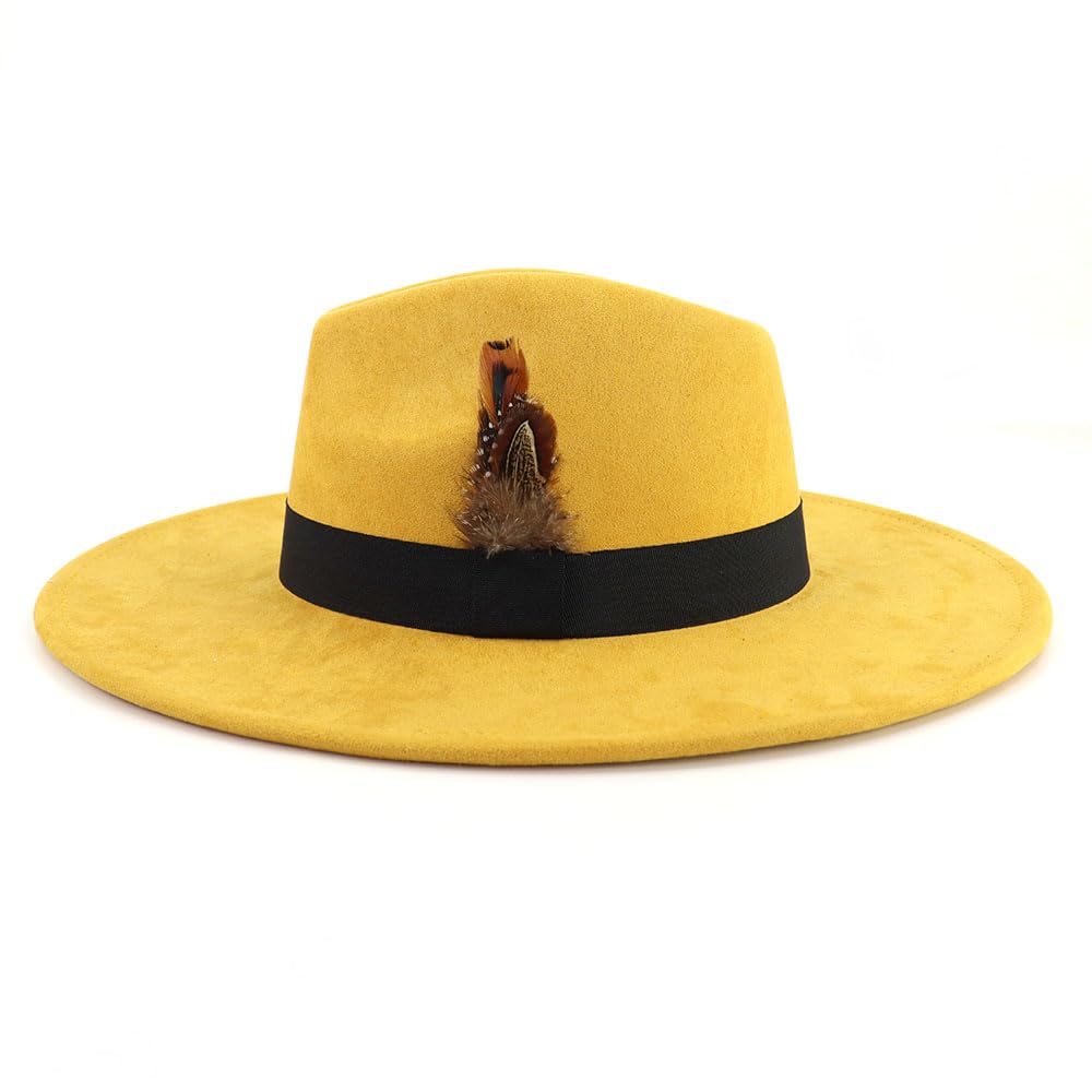 Stylish LIDHAY Wide Brim Fedora Hat for Women & Men - Western Suede Panama Hat for Outdoor Activities, Beach, Travel & Fashion Accessories