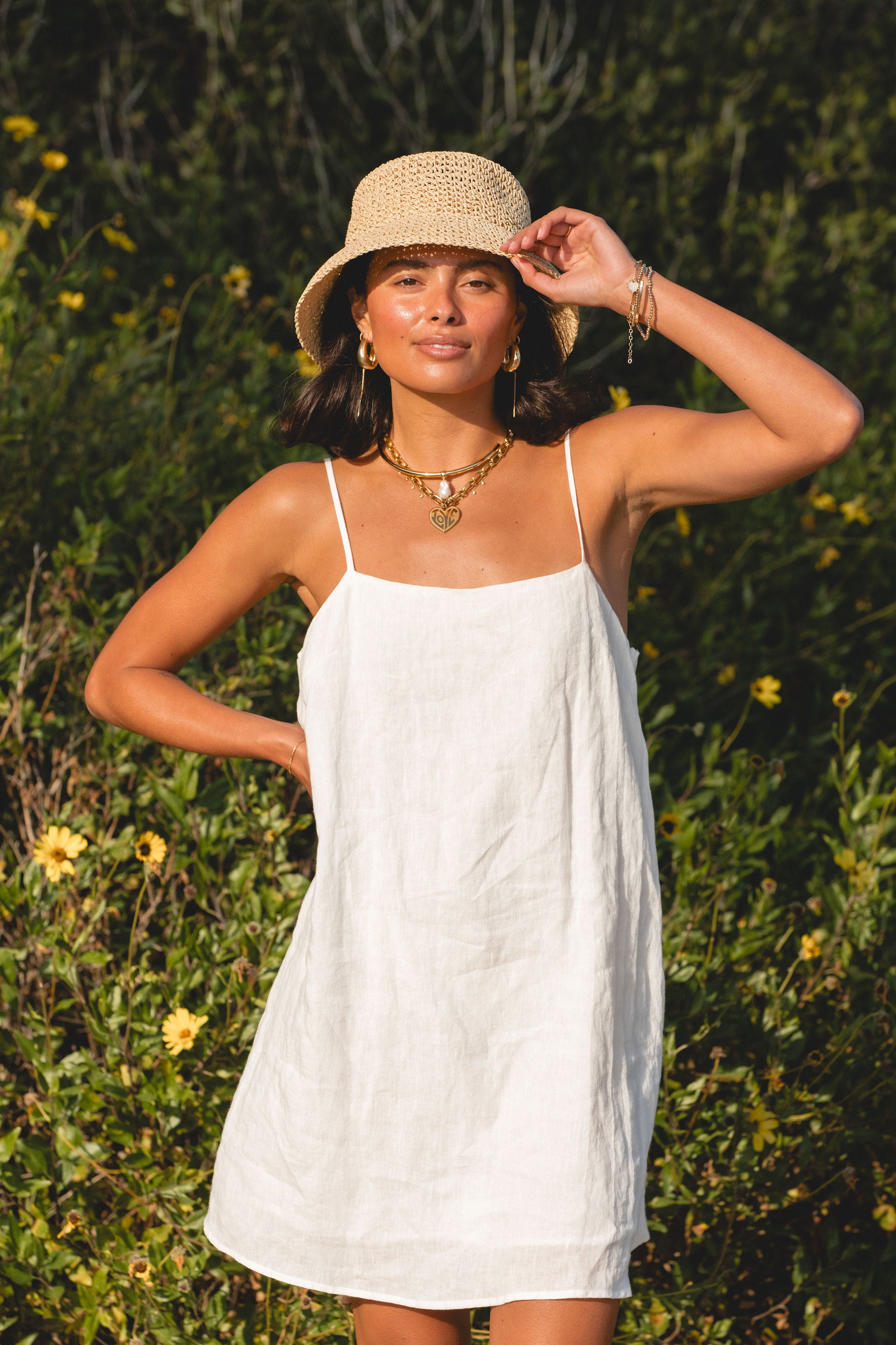 Sicily Linen Mini Dress for Women - Breathable Summer Sundress with Pockets | Perfect for Beach Vacation, Date Night & Casual Outings