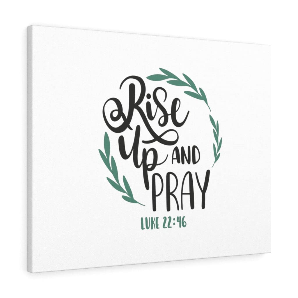 Christian Wall Art with Bible Verse Print - Luke 22:46 'Rise Up' Scripture Decor, Ready to Hang for Home, Church & Office Inspiration