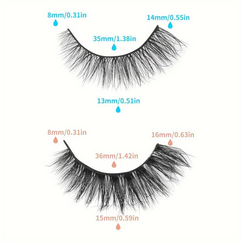 20 Pairs of False Eyelashes Set - Natural & Thick Styles for Dramatic or Everyday Look - Perfect for Parties, Weddings and Daily Makeup