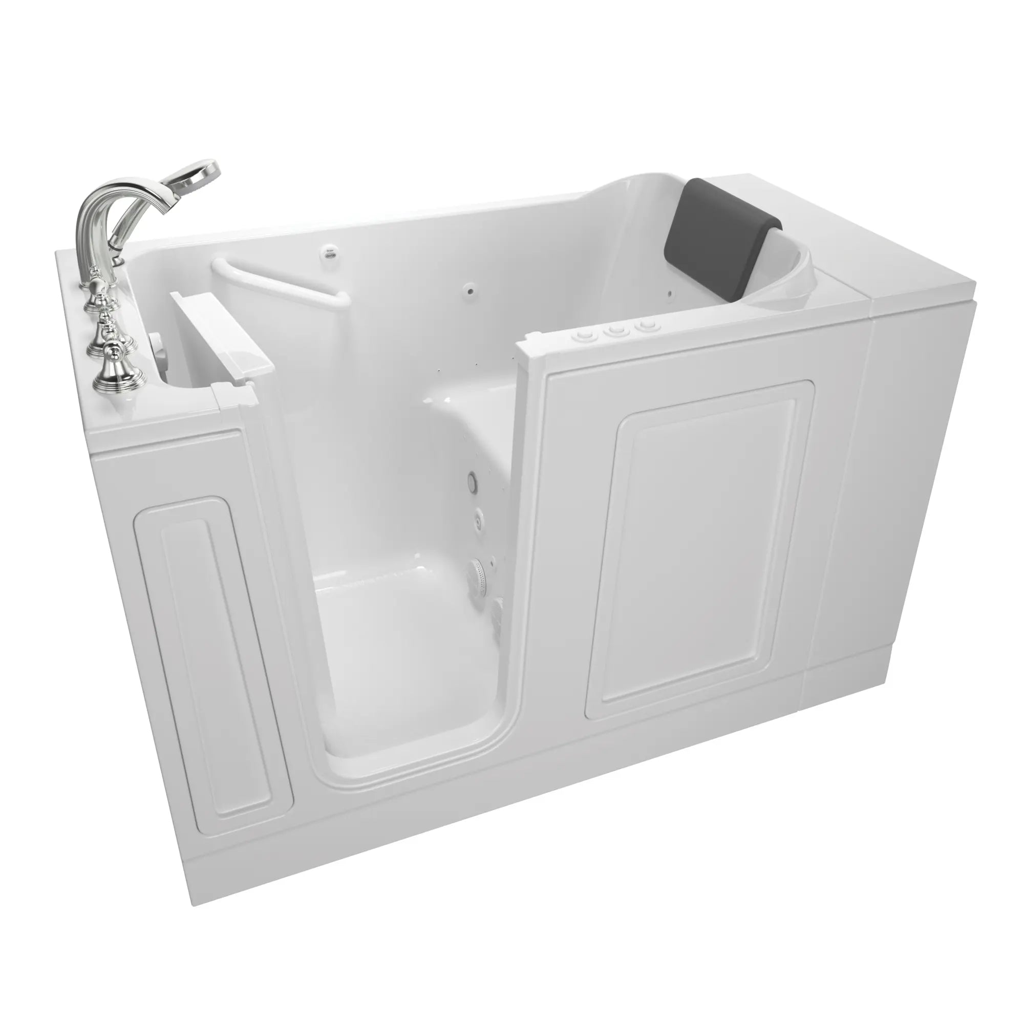 30 x 51 Inch Acrylic Walk-in Bathtub with Air Spa & Whirlpool Systems - Left Hand Drain & Faucet - Luxury Accessible Tub for Elderly & Mobility Impaired - Perfect for Relaxation & Hydrotherapy at Home