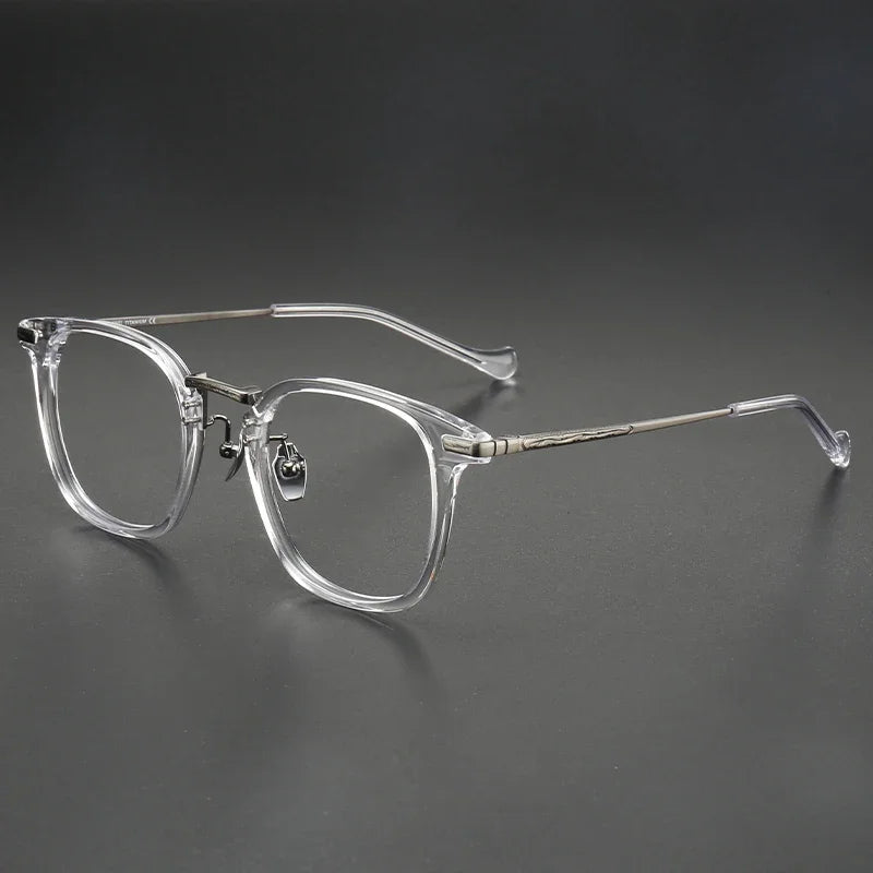 Aror Unisex Full Rim Square Titanium Acetate Eyeglasses Frame 10141 - Lightweight Durable Glasses for Work, Reading & Fashion