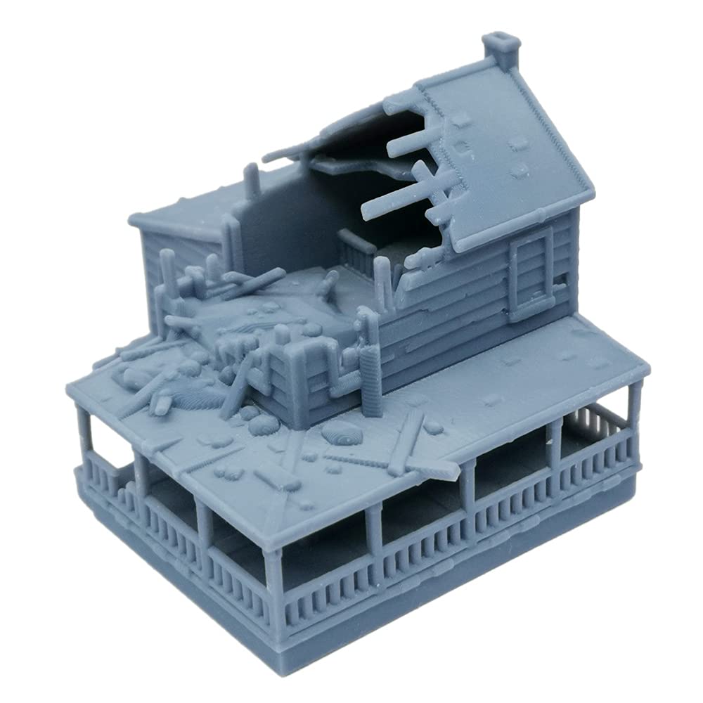 Outland Models 1:160 N Scale Railway Scenery - Realistic Damaged Country House Structure for Model Train Layouts | Perfect for Dioramas, Miniature Displays & Railroad Scenes