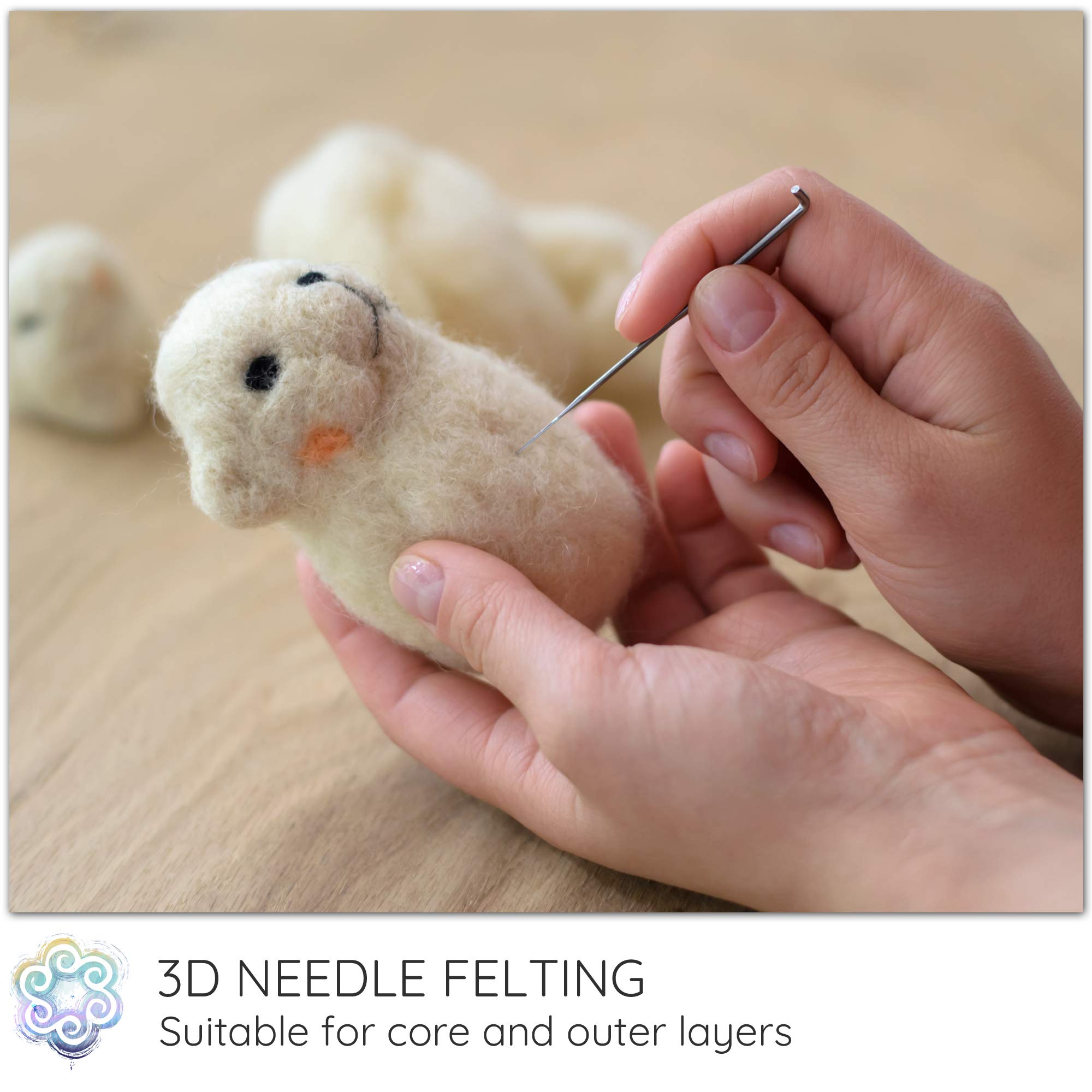 Premium Core Wool for Needle Felting & Amigurumi - 5LB Natural White Wool Stuffing for DIY Toys, Pillows, Stuffed Animals & Dryer Balls | Super Clean Wool Filler for Crafting, Home Decor & Gift Making