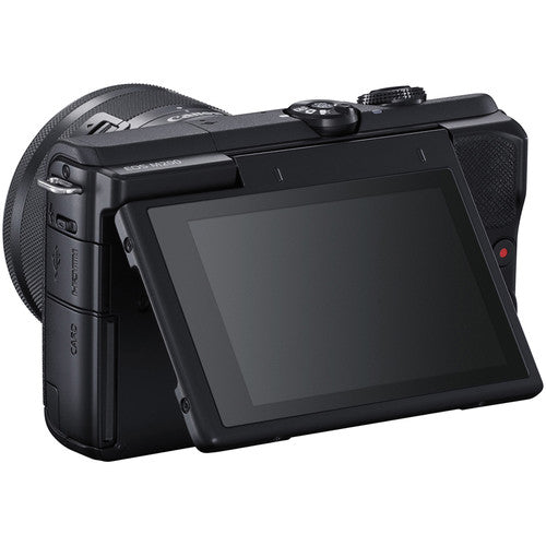 Canon EOS M200 Mirrorless Digital Camera with 15-45mm Lens Kit (Black/White) + SanDisk 128GB SD Card - Perfect for Travel Photography, Vlogging & Everyday Shooting