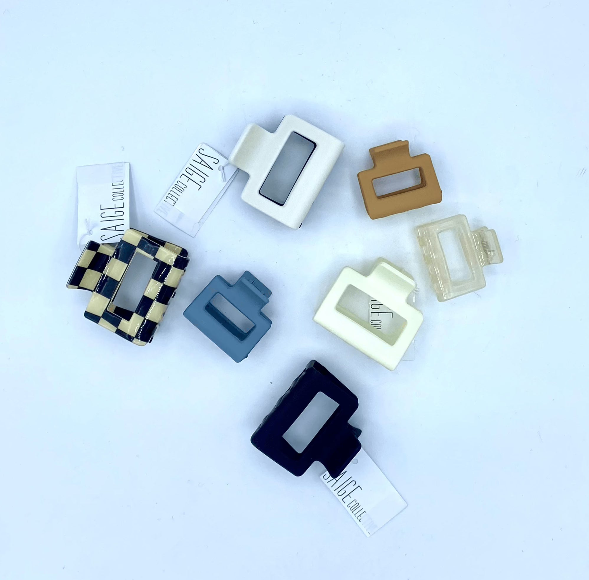 Saige Collective Small Claw Hair Clip for Women - Mini Hair Claw Clips for Fine Hair, Bobby Pin Alternative - Perfect for Ponytails, Buns & Everyday Hairstyles