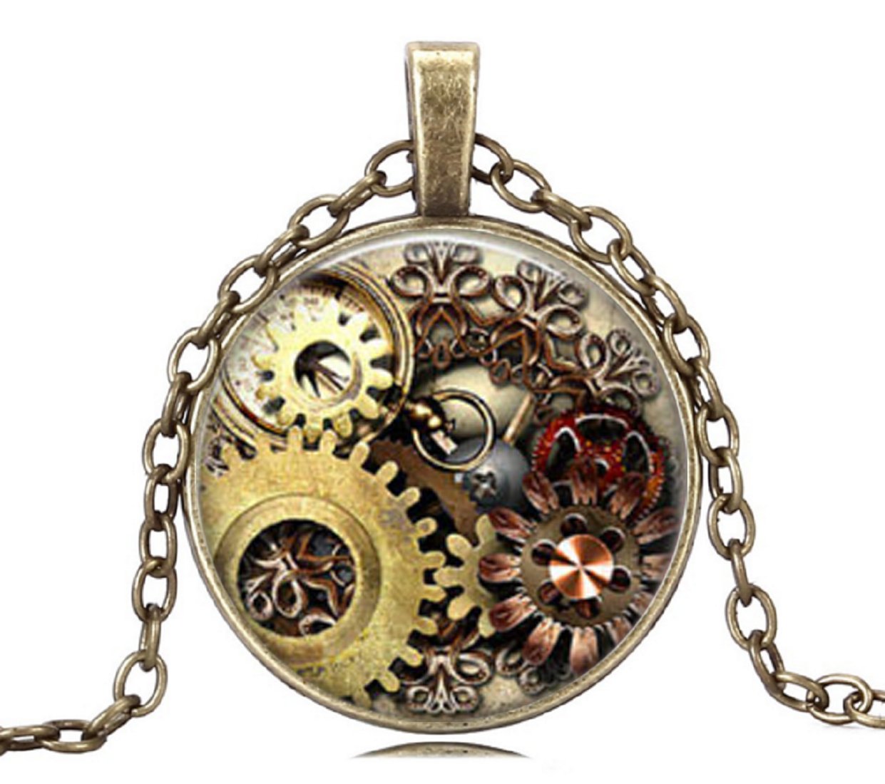 Handmade Steampunk Choker Necklace with Glass Dome & Vintage Gears - Unique Victorian Gothic Jewelry for Women | Perfect for Cosplay, Halloween Costumes & Alternative Fashion