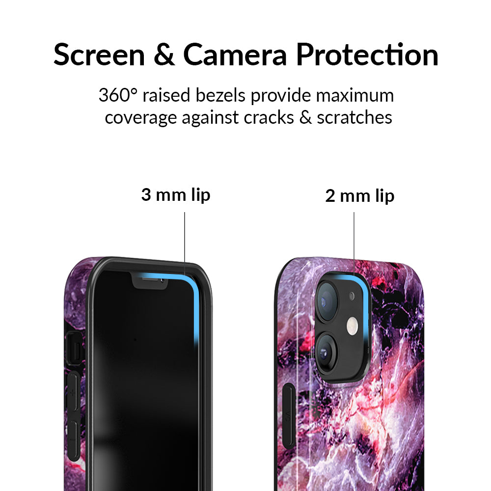 Premium Purple Stone Marble iPhone Case - Elegant & Durable Protective Cover for iPhone [Model Numbers] - Perfect for Work, Travel & Everyday Use