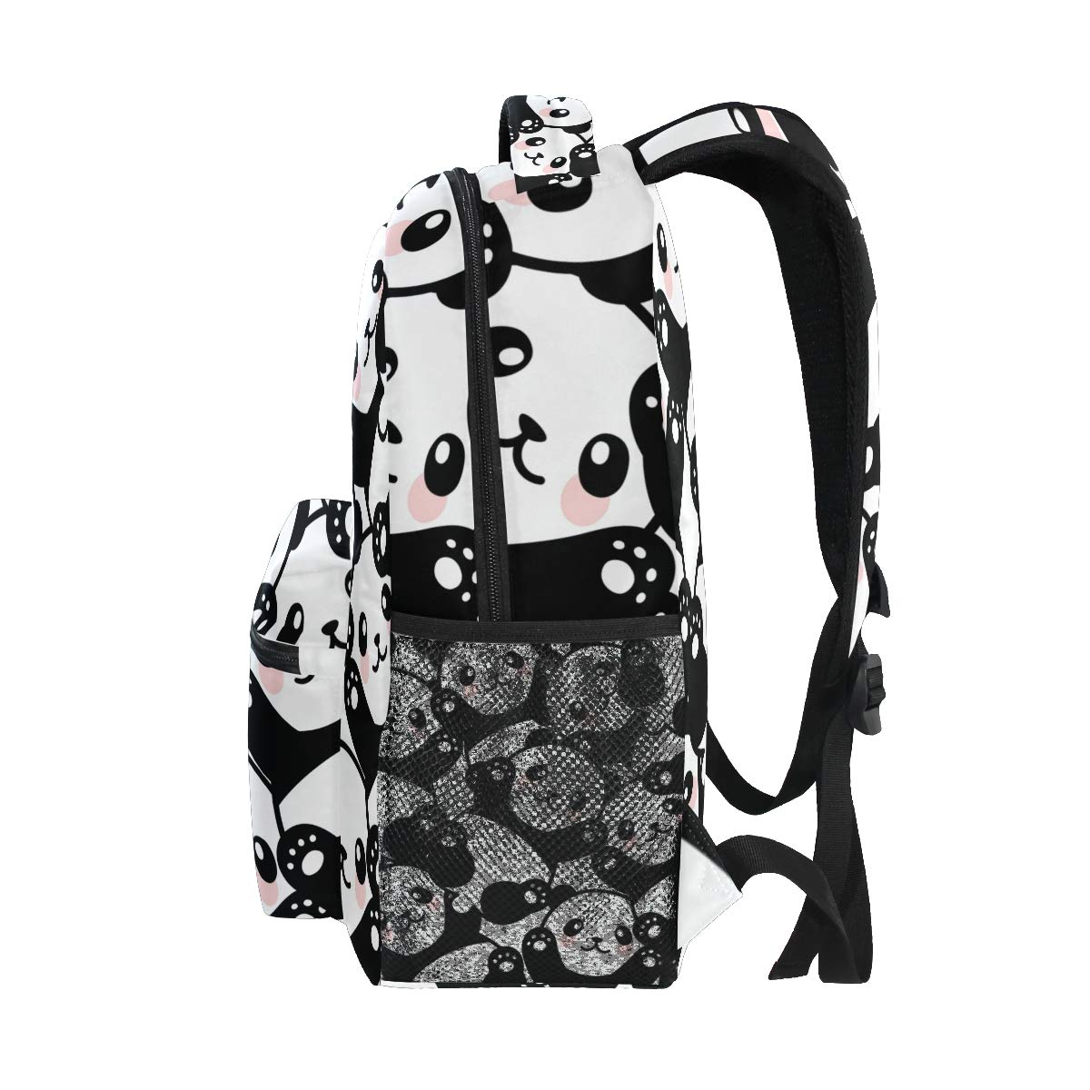 Qilmy Panda Backpack for Girls - Cute School Bookbag with Laptop Compartment, Lightweight Travel Daypack for Students & Teens, Black - Perfect for School, College, Travel & Daily Use